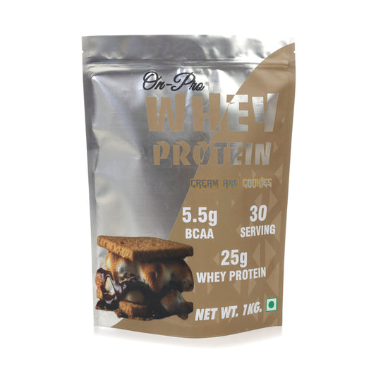 ONPRO WHEY PROTEIN 1KG POUCH ( CREAM & COKKIES FLAVOUR )